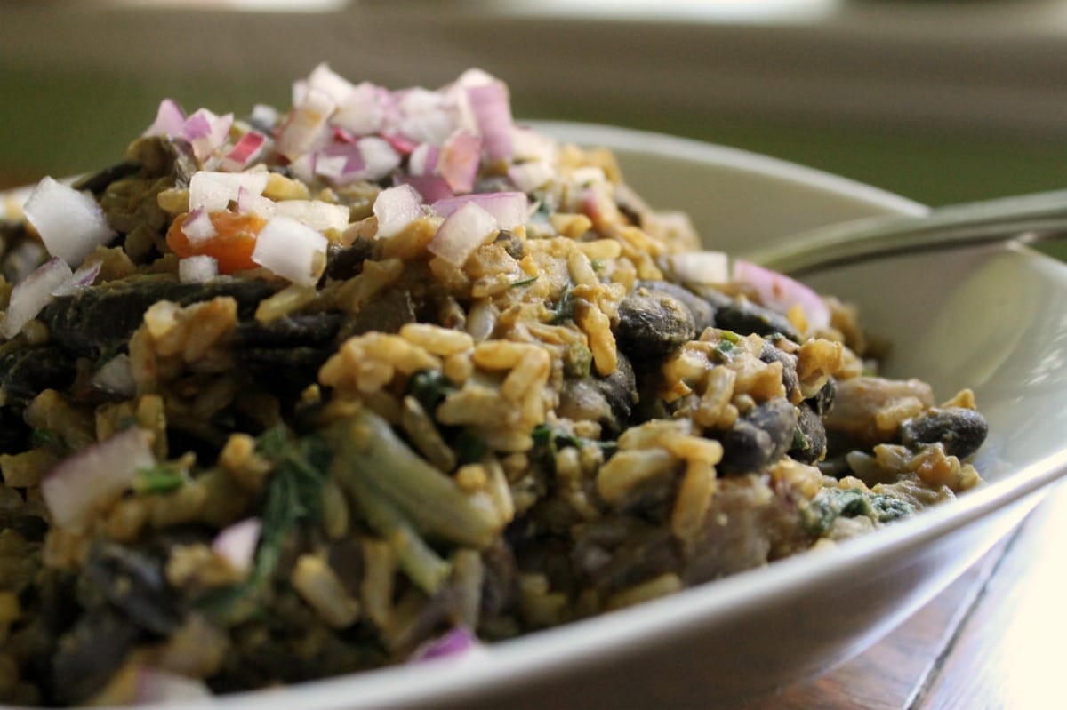 Black Bean Onion Pilaf [Vegan, Gluten-Free]